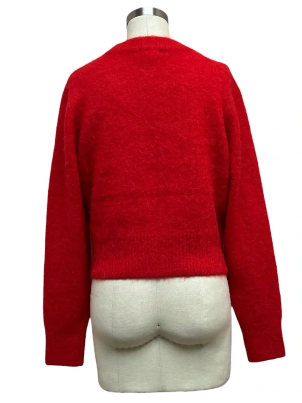 NWT Pistola Sara Shrunken Crewneck Alpaca Sweater In Rogue Red